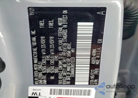 2022 Toyota Highlander Hybrid Xle z USA, uszkodzony, nr VIN 5TDAARAH3NS510339